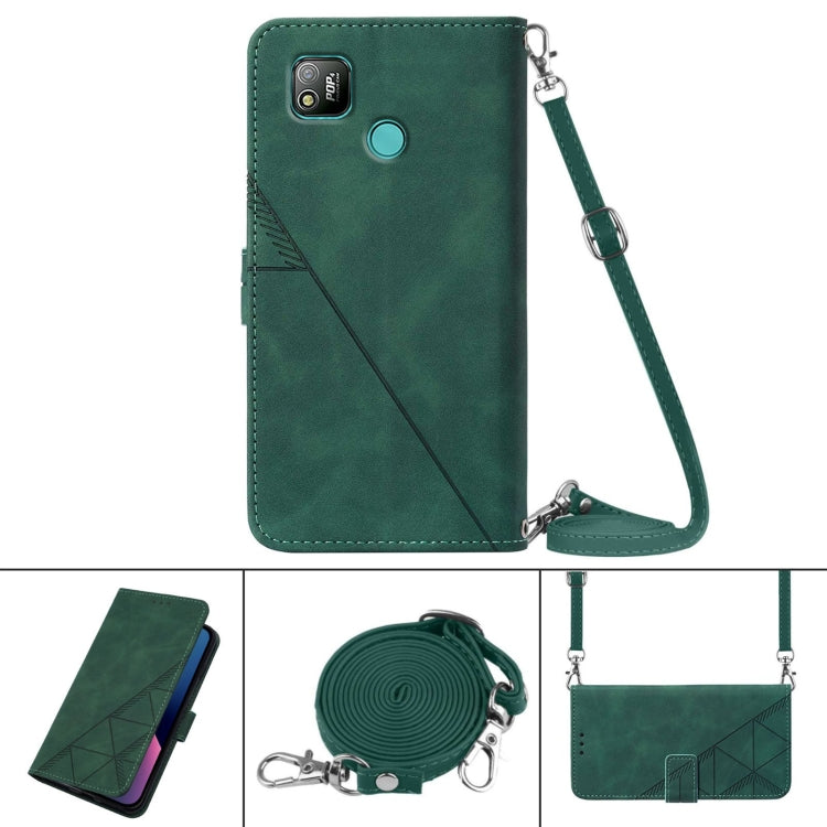 For Tecno Pop 4 Crossbody 3D Embossed Flip Leather Phone Case