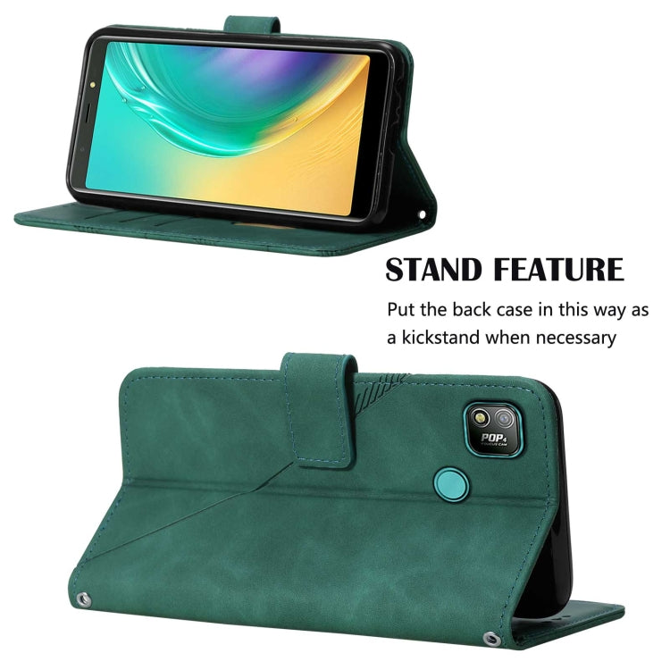 For Tecno Pop 4 Crossbody 3D Embossed Flip Leather Phone Case