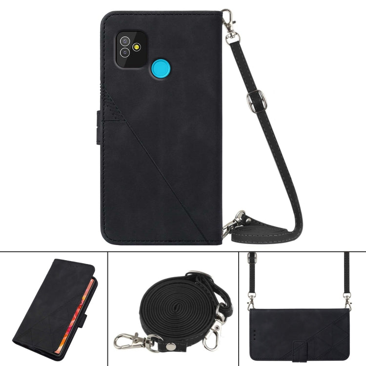 For Tecno Pop 5 Crossbody 3D Embossed Flip Leather Phone Case