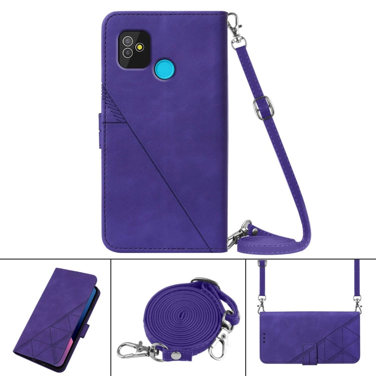 For Tecno Pop 5 Crossbody 3D Embossed Flip Leather Phone Case