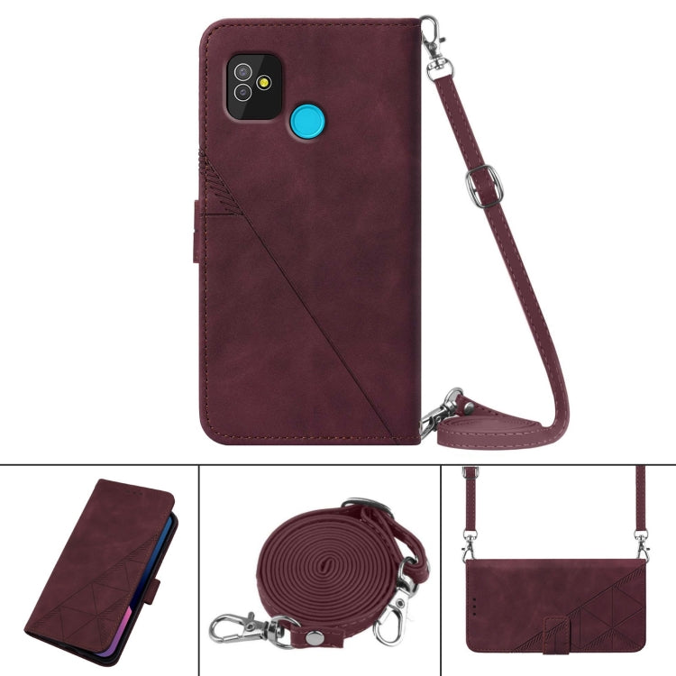 For Tecno Pop 5 Crossbody 3D Embossed Flip Leather Phone Case