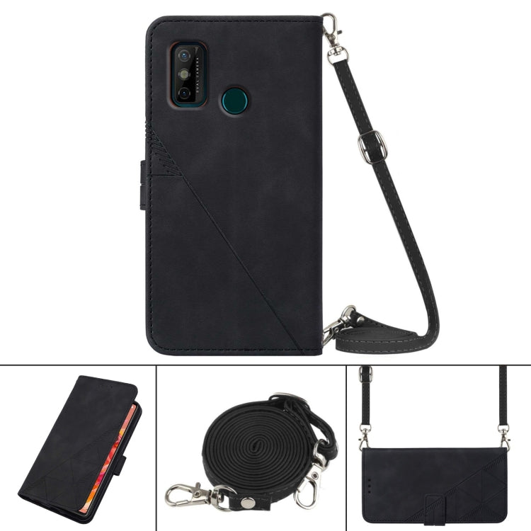 For Tecno Spark 6 Go Crossbody 3D Embossed Flip Leather Phone Case
