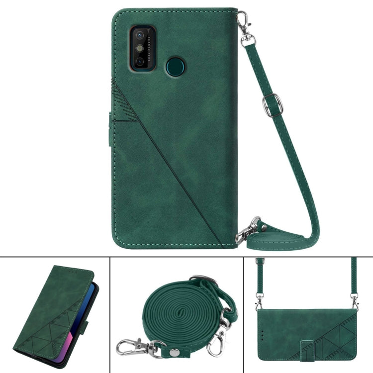For Tecno Spark 6 Go Crossbody 3D Embossed Flip Leather Phone Case
