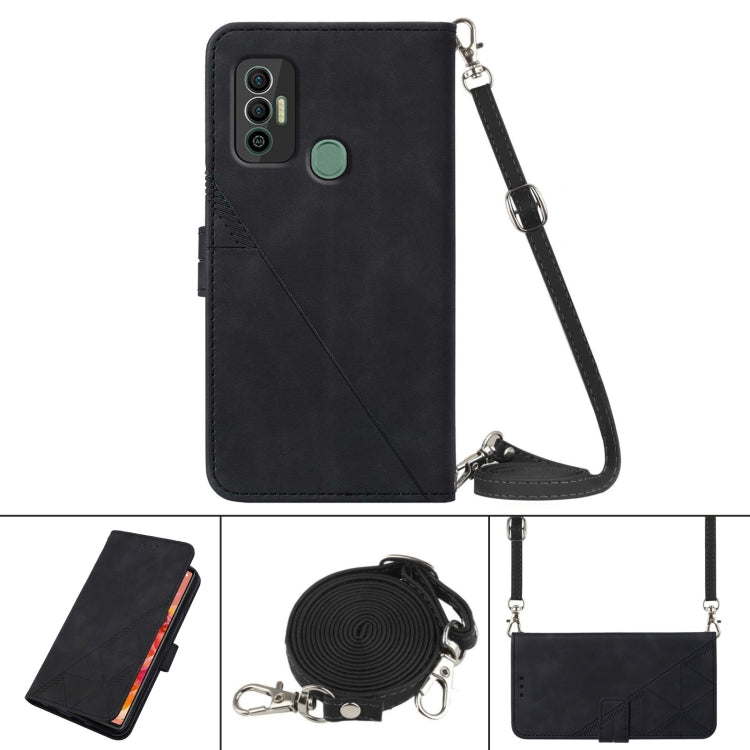 For Tecno Spark 7 Crossbody 3D Embossed Flip Leather Phone Case