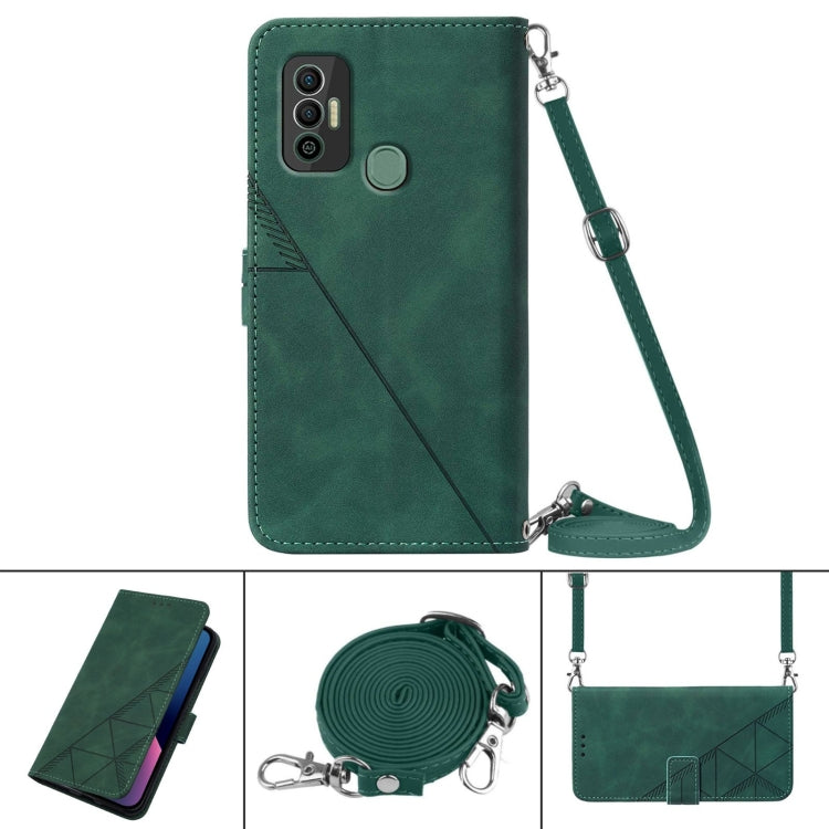 For Tecno Spark 7 Crossbody 3D Embossed Flip Leather Phone Case