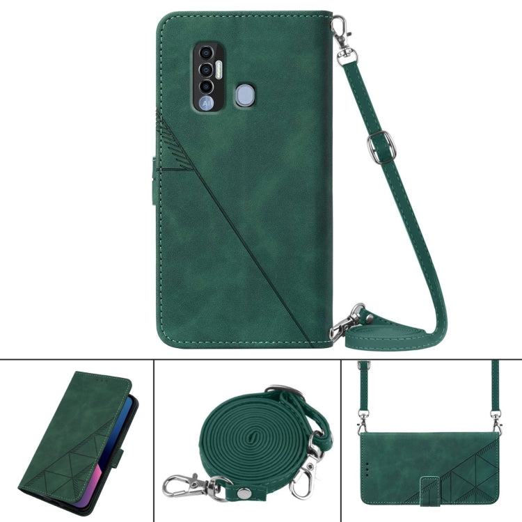 For Tecno Spark 7 Pro Crossbody 3D Embossed Flip Leather Phone Case