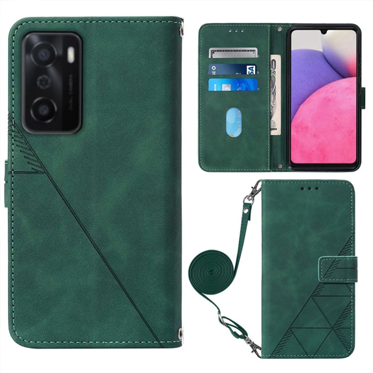 For OPPO A55s 5G Foreign Version Crossbody 3D Embossed Flip Leather Phone Case