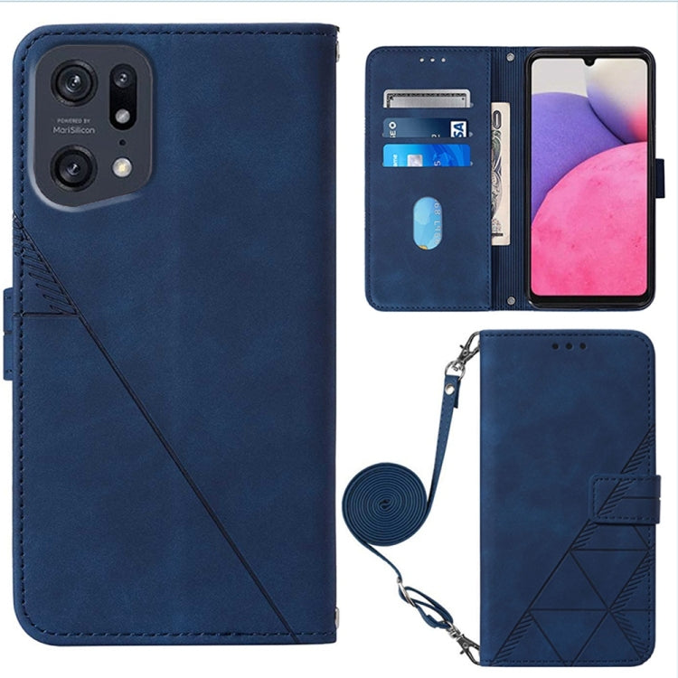 For OPPO Find X5 Pro Crossbody 3D Embossed Flip Leather Phone Case