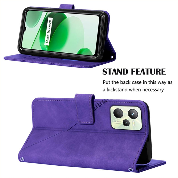 For OPPO Realme C35 Crossbody 3D Embossed Flip Leather Phone Case