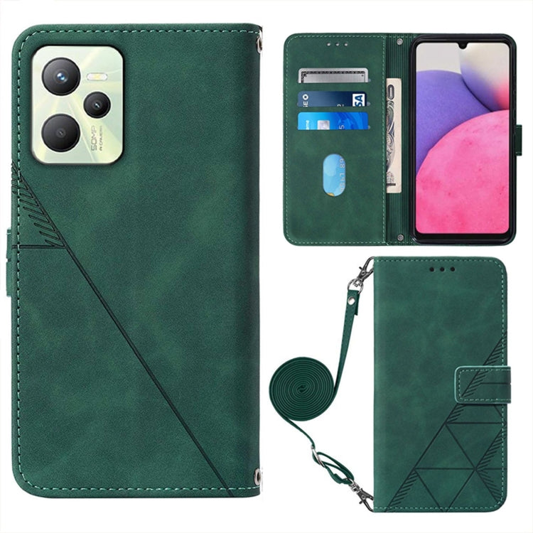For OPPO Realme C35 Crossbody 3D Embossed Flip Leather Phone Case