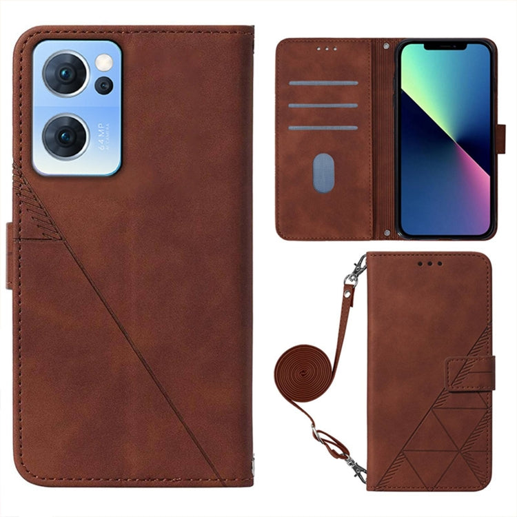 For OPPO Reno7 5G / Find X5 Lite Crossbody 3D Embossed Flip Leather Phone Case
