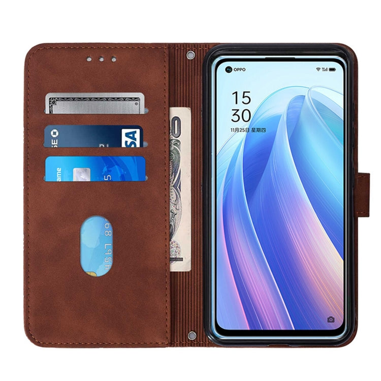 For OPPO Reno7 5G / Find X5 Lite Crossbody 3D Embossed Flip Leather Phone Case