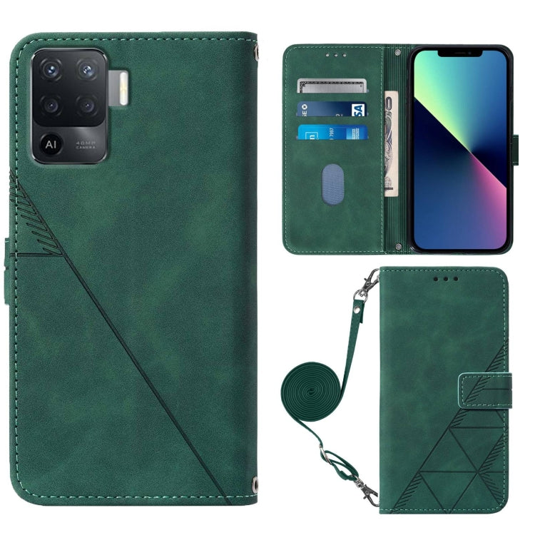 For OPPO A94 4G / F19 Pro 4G Crossbody 3D Embossed Flip Leather Phone Case