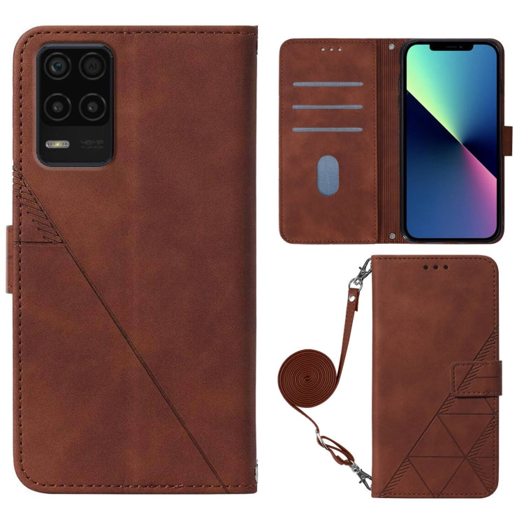 For OPPO Realme 8 5G / V13 5G Crossbody 3D Embossed Flip Leather Phone Case