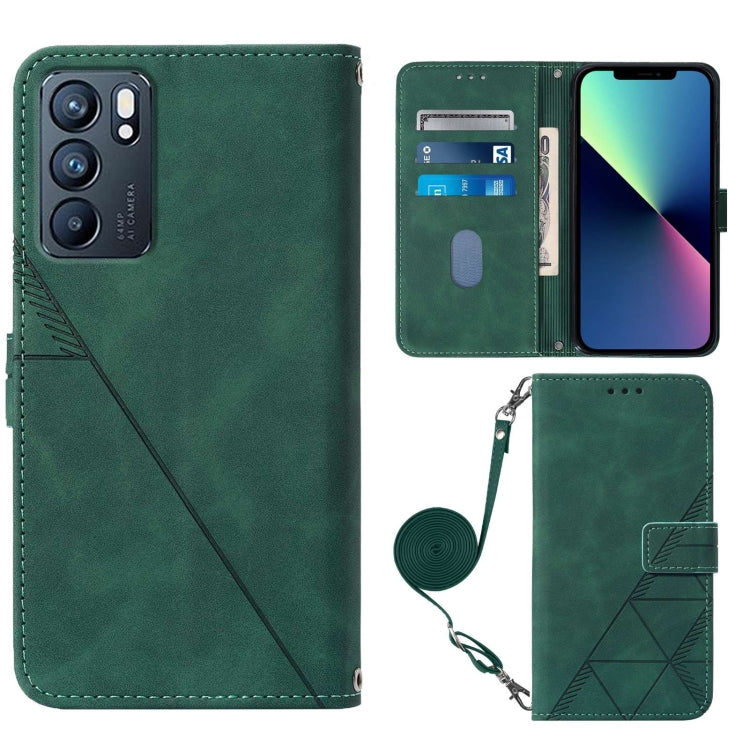 For OPPO Reno6 5G Crossbody 3D Embossed Flip Leather Phone Case