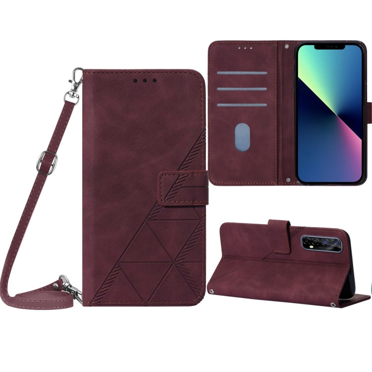 For OPPO Realme 7 4G / Narzo 20 Pro Crossbody 3D Embossed Flip Leather Phone Case