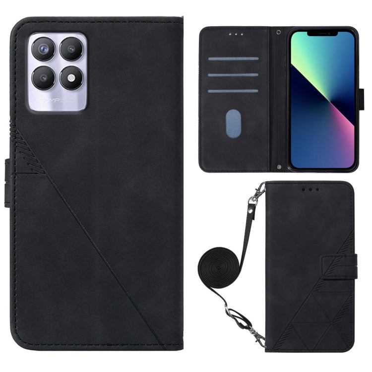 For OPPO Realme 8i Crossbody 3D Embossed Flip Leather Phone Case