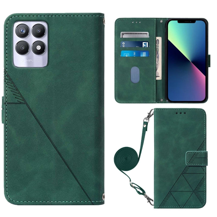 For OPPO Realme 8i Crossbody 3D Embossed Flip Leather Phone Case
