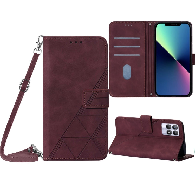 For OPPO Realme 8i Crossbody 3D Embossed Flip Leather Phone Case