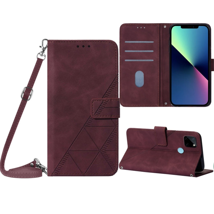 For OPPO Realme C21Y Crossbody 3D Embossed Flip Leather Phone Case