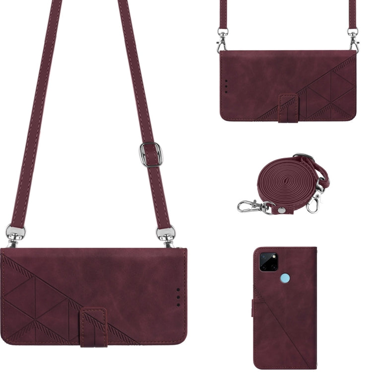 For OPPO Realme C21Y Crossbody 3D Embossed Flip Leather Phone Case