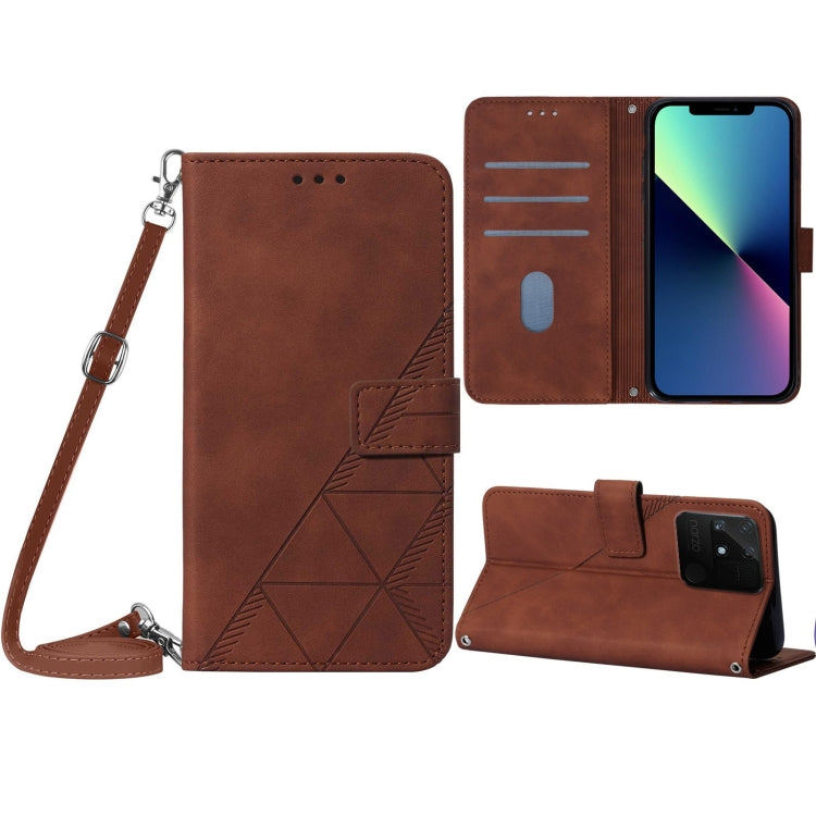 For OPPO Realme Narzo 50A Crossbody 3D Embossed Flip Leather Phone Case