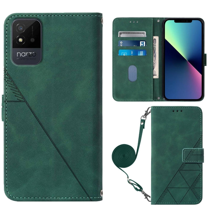 For OPPO Realme Narzo 50i Crossbody 3D Embossed Flip Leather Phone Case