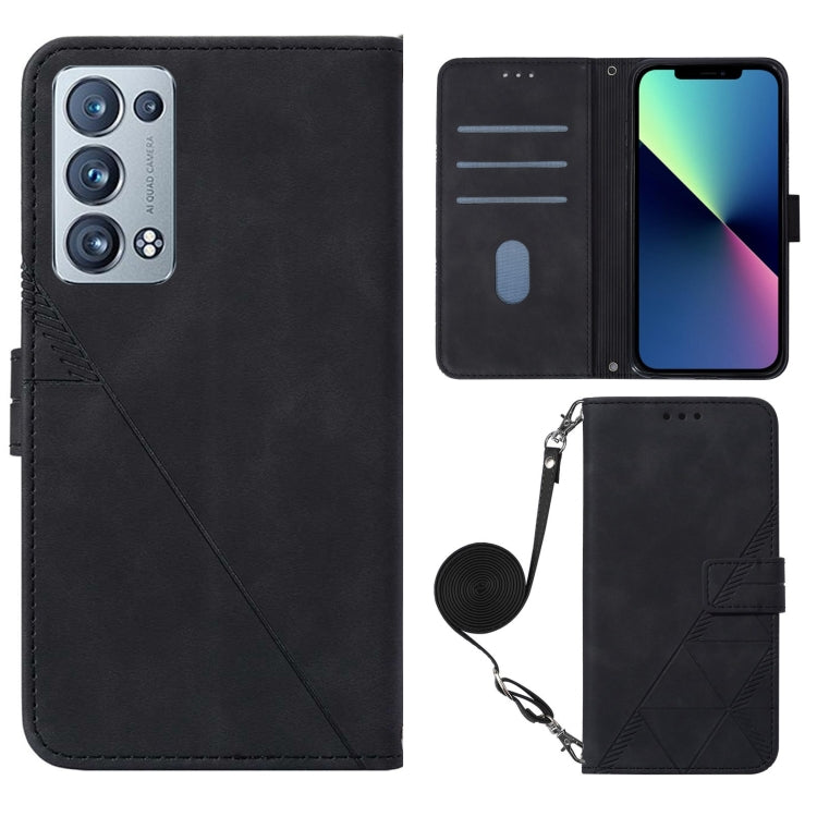 For OPPO Reno6 Pro+ Crossbody 3D Embossed Flip Leather Phone Case