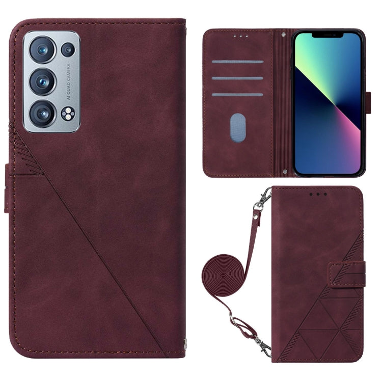 For OPPO Reno6 Pro+ Crossbody 3D Embossed Flip Leather Phone Case