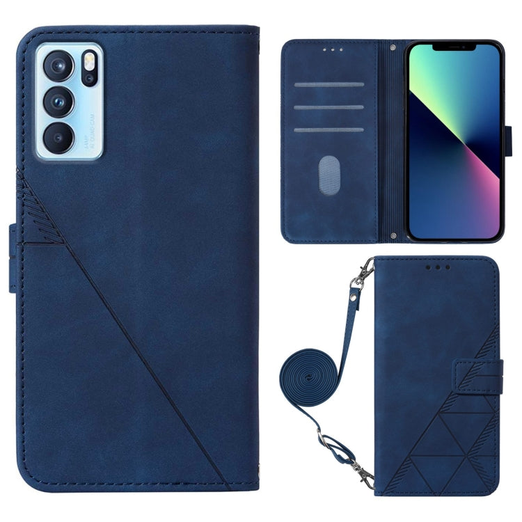 For OPPO Reno6 Pro Crossbody 3D Embossed Flip Leather Phone Case