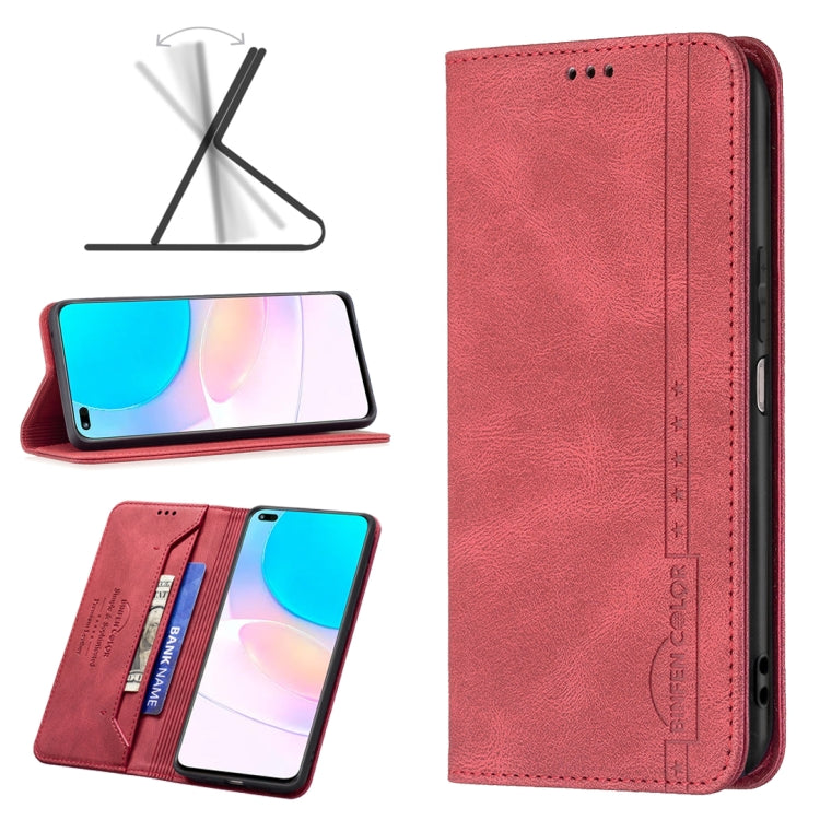 For Honor 50 Lite Magnetic RFID Blocking Anti-Theft Leather Phone Case
