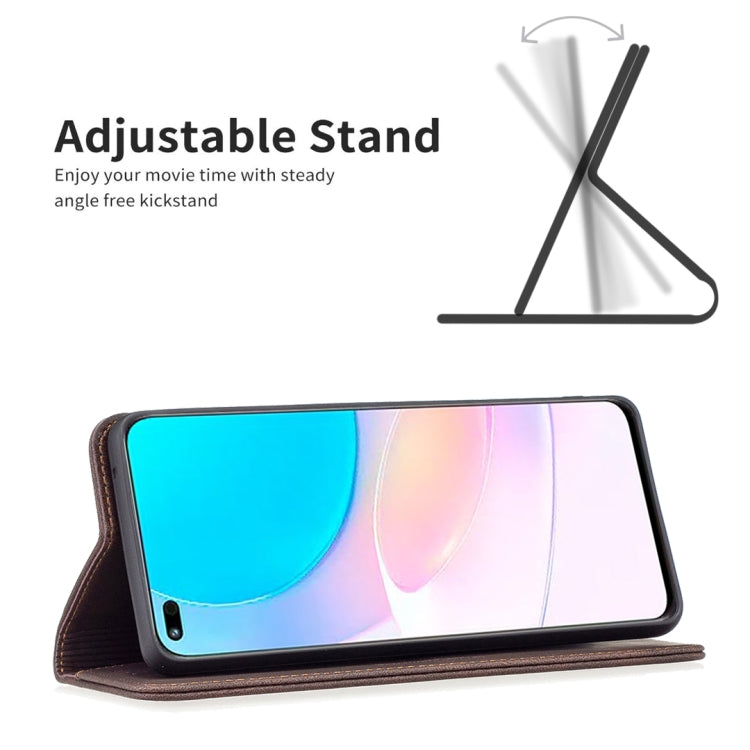 For Honor 50 Lite Magnetic RFID Blocking Anti-Theft Leather Phone Case