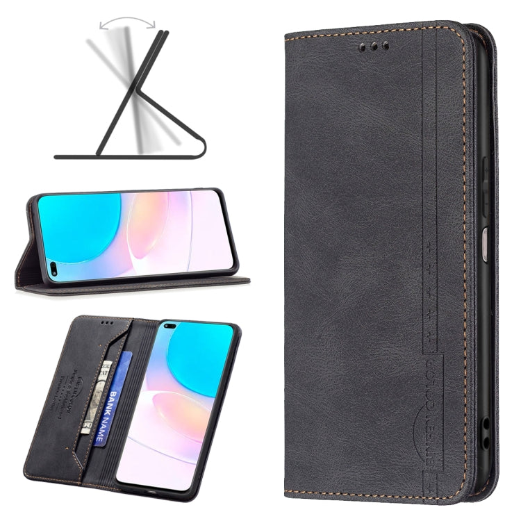 For Honor 50 Lite Magnetic RFID Blocking Anti-Theft Leather Phone Case