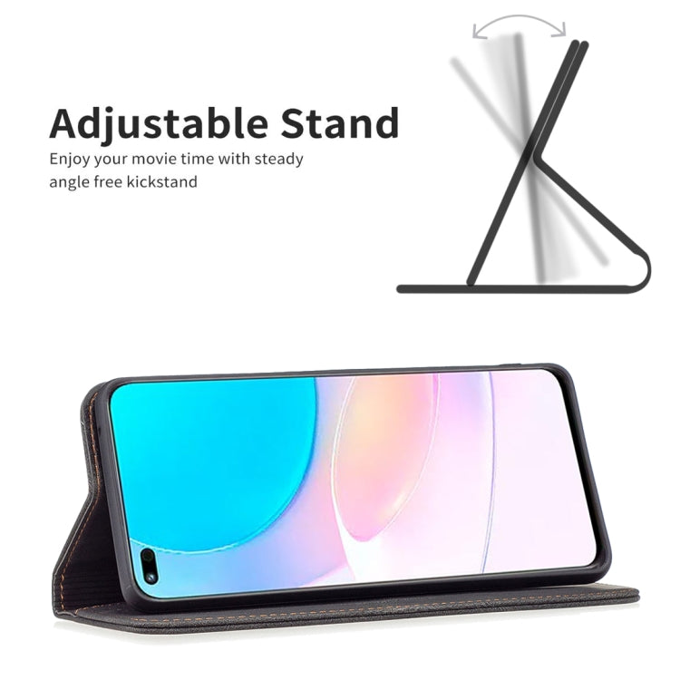 For Honor 50 Lite Magnetic RFID Blocking Anti-Theft Leather Phone Case