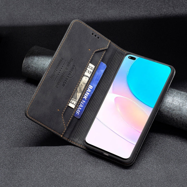 For Honor 50 Lite Magnetic RFID Blocking Anti-Theft Leather Phone Case