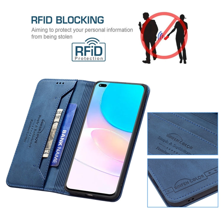 For Honor 50 Lite Magnetic RFID Blocking Anti-Theft Leather Phone Case