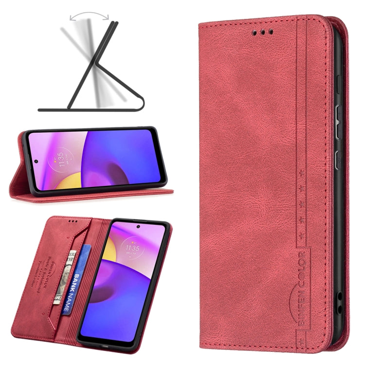 For Motorola Moto E40 / E30 Magnetic RFID Blocking Anti-Theft Leather Phone Case
