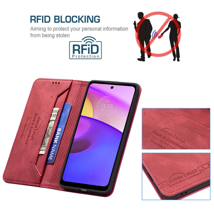 For Motorola Moto E40 / E30 Magnetic RFID Blocking Anti-Theft Leather Phone Case