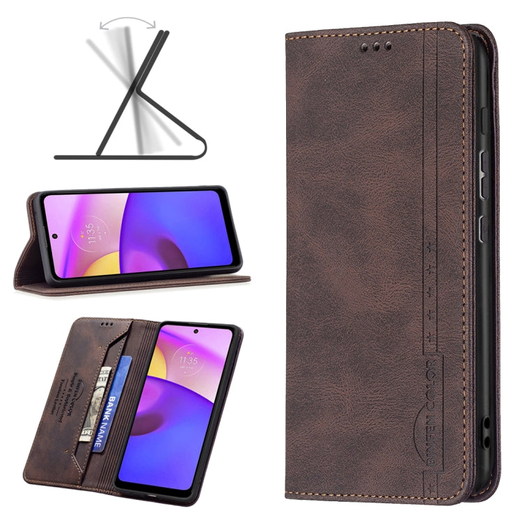 For Motorola Moto E40 / E30 Magnetic RFID Blocking Anti-Theft Leather Phone Case