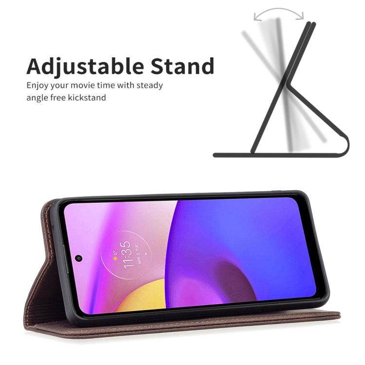For Motorola Moto E40 / E30 Magnetic RFID Blocking Anti-Theft Leather Phone Case