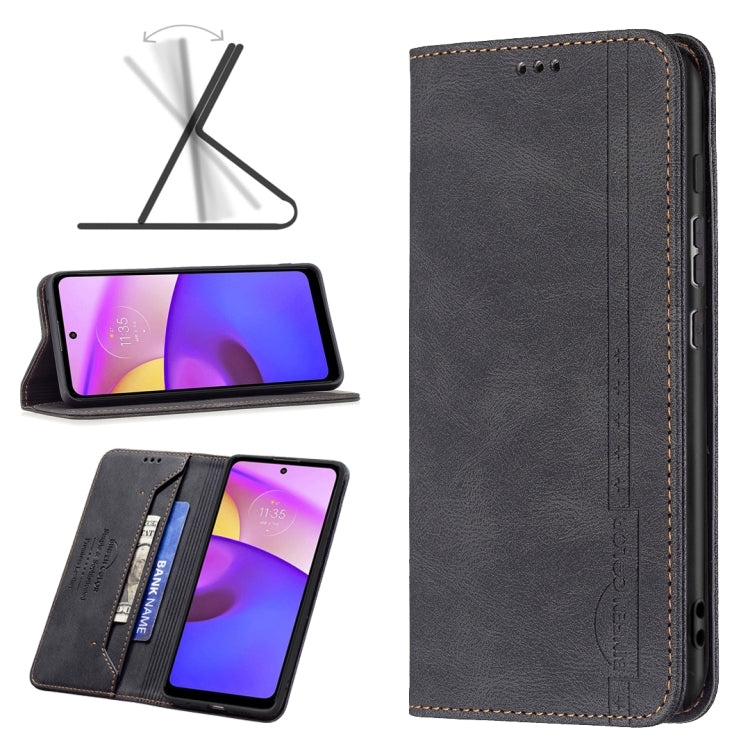For Motorola Moto E40 / E30 Magnetic RFID Blocking Anti-Theft Leather Phone Case