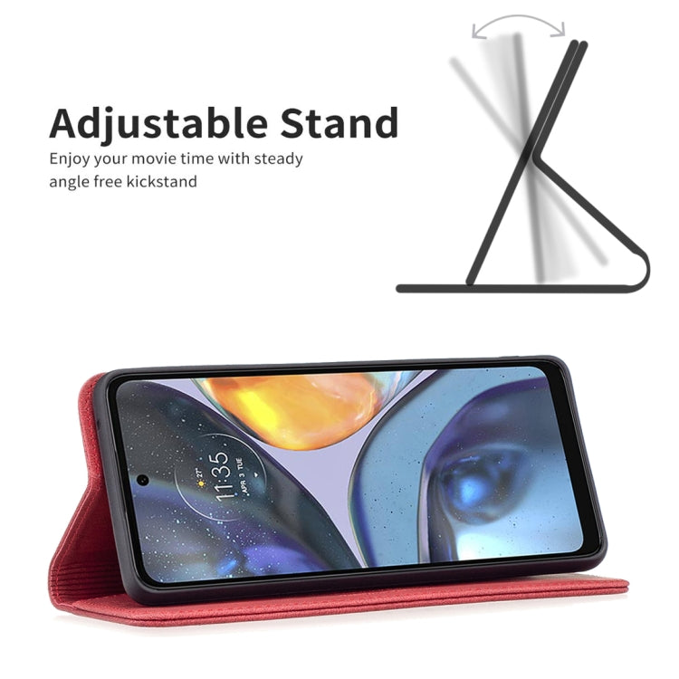 For Motorola Moto G22 Magnetic RFID Blocking Anti-Theft Leather Phone Case