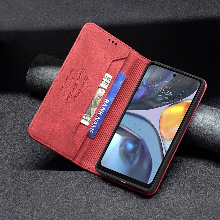 For Motorola Moto G22 Magnetic RFID Blocking Anti-Theft Leather Phone Case