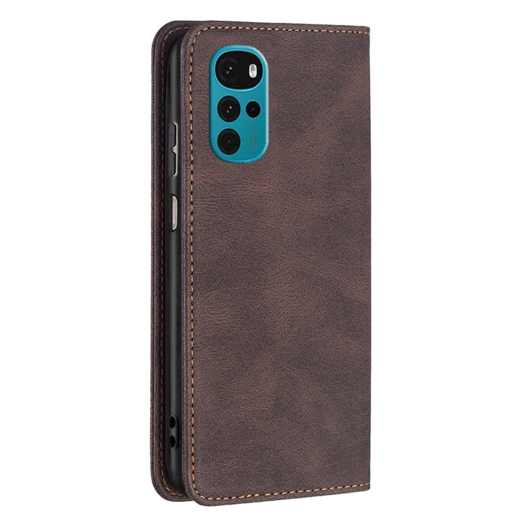 For Motorola Moto G22 Magnetic RFID Blocking Anti-Theft Leather Phone Case