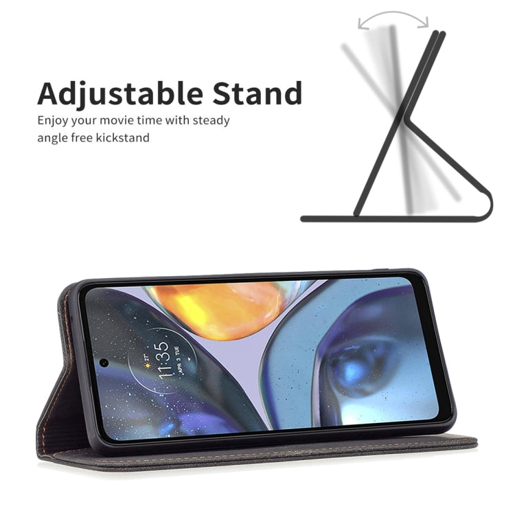 For Motorola Moto G22 Magnetic RFID Blocking Anti-Theft Leather Phone Case