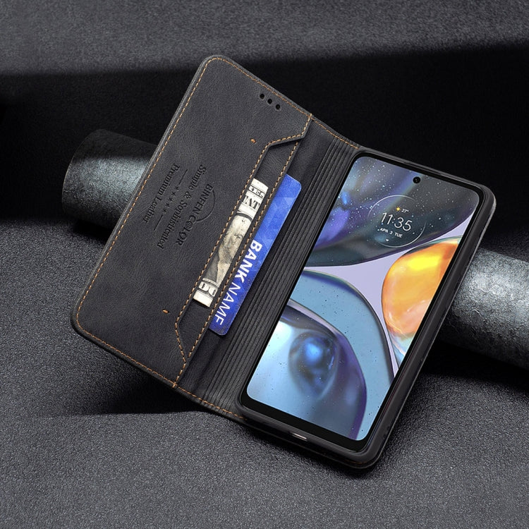 For Motorola Moto G22 Magnetic RFID Blocking Anti-Theft Leather Phone Case