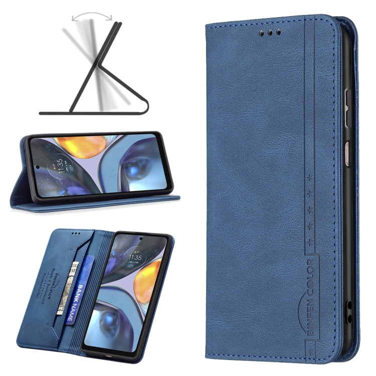 For Motorola Moto G22 Magnetic RFID Blocking Anti-Theft Leather Phone Case