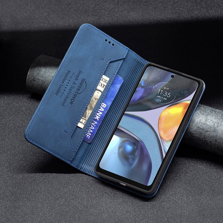 For Motorola Moto G22 Magnetic RFID Blocking Anti-Theft Leather Phone Case