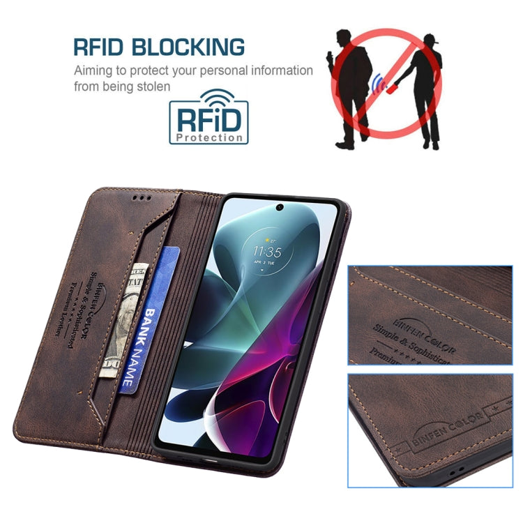 For Motorola Moto G200 5G / Edge S30 5G Magnetic RFID Blocking Anti-Theft Leather Phone Case