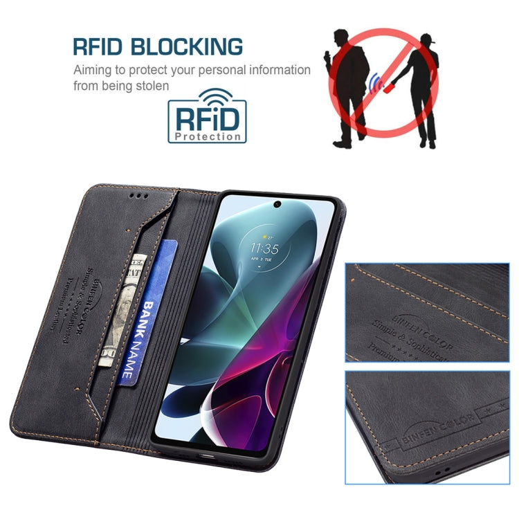 For Motorola Moto G200 5G / Edge S30 5G Magnetic RFID Blocking Anti-Theft Leather Phone Case